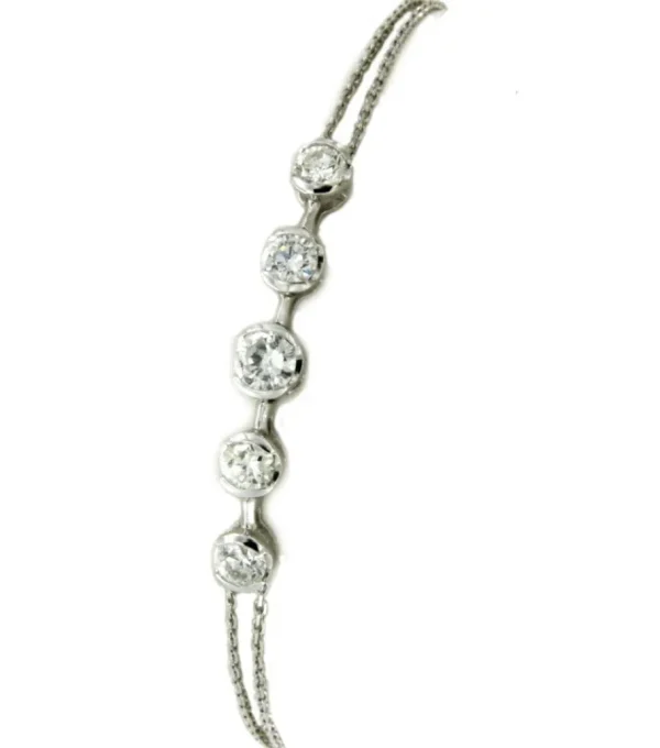 Roman Joyero Pulseras<Pulsera de oro blanco 18 kts con diamantes en talla brillante