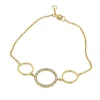 Roman Joyero Pulseras<Pulsera de plata dorada y tres círculos de distinto tamaño