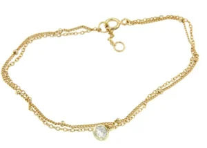 Roman Joyero Pulseras<Pulsera doble de plata chapada o rodiada con circonita