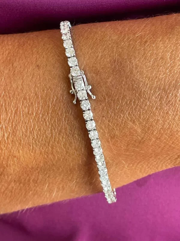 Roman Joyero Pulseras<Pulsera EVREUX riviere de brillantes en oro blanco de 18 kilates