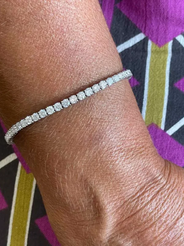 Roman Joyero Pulseras<Pulsera EVREUX riviere de brillantes en oro blanco de 18 kilates