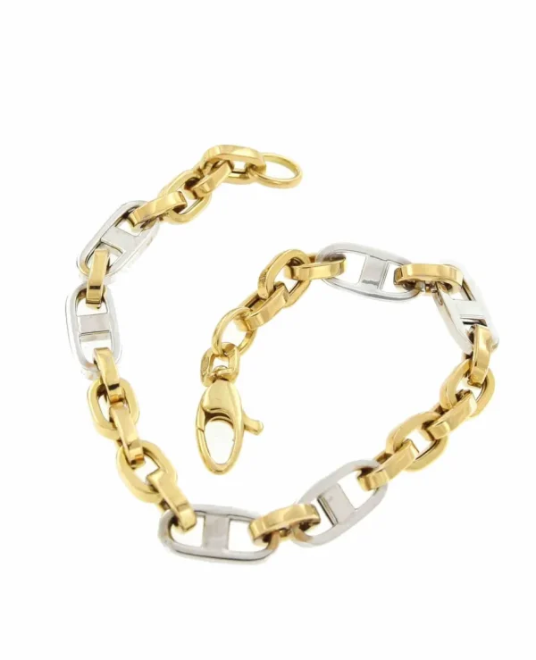 Roman Joyero Pulseras<Pulsera FADIK de oro 18 ktes en blanco y amarillo tipo marinera
