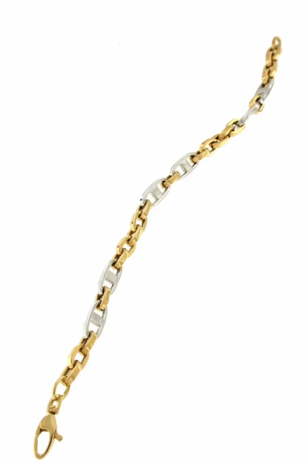 Roman Joyero Pulseras<Pulsera FADIK de oro 18 ktes en blanco y amarillo tipo marinera