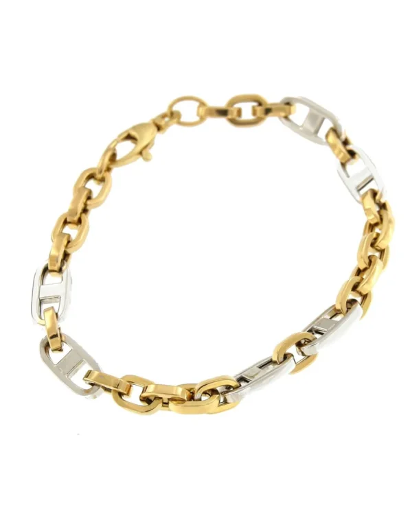 Roman Joyero Pulseras<Pulsera FADIK de oro 18 ktes en blanco y amarillo tipo marinera