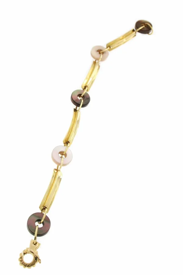 Roman Joyero Pulseras<Pulsera MESUTE modernismo en oro de 18 ktes con nácar 2 colores