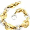 Roman Joyero Pulseras<Pulsera OMER en 2 colores de oro 18 kts con eslabones huecos