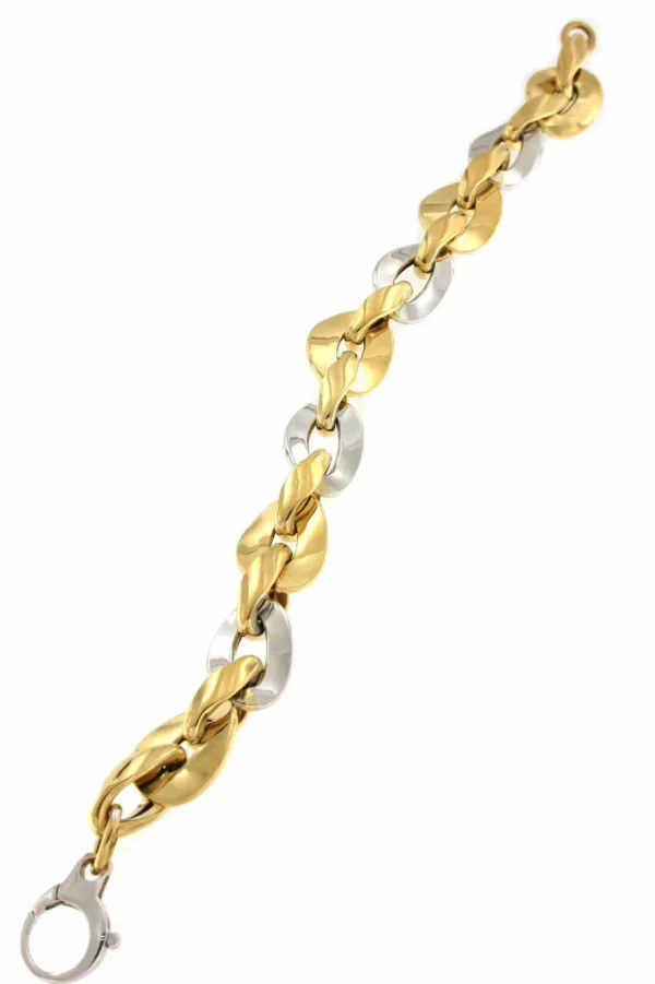 Roman Joyero Pulseras<Pulsera OMER en 2 colores de oro 18 kts con eslabones huecos