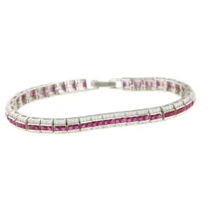 Roman Joyero Pulseras<Pulsera PORTOFINO de plata 1ª ley rodiadada con circonitas y piedras colores