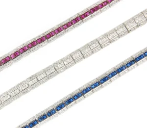 Roman Joyero Pulseras<Pulsera PORTOFINO de plata 1ª ley rodiadada con circonitas y piedras colores