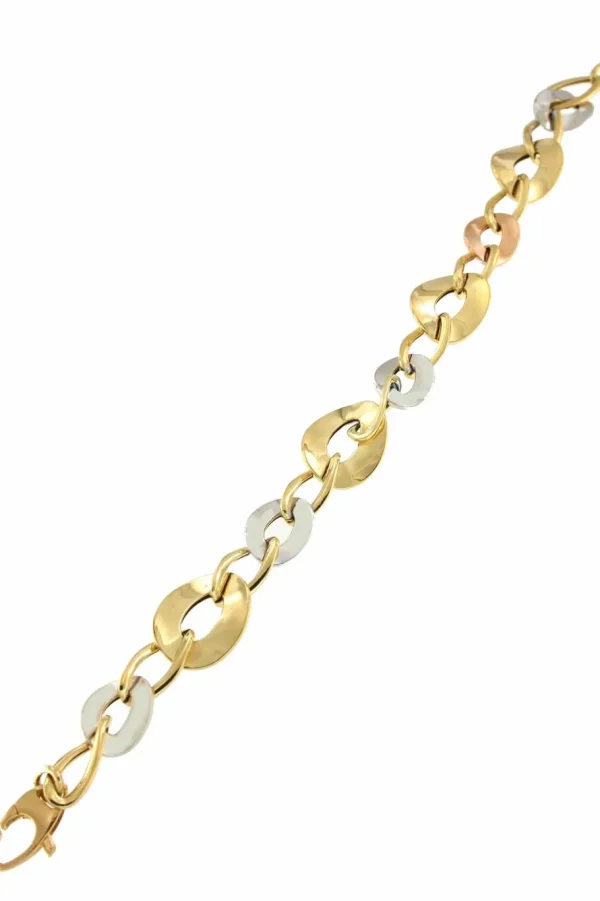 Roman Joyero Pulseras<Pulsera RAFET eslabones barbados huecos en 3 colores de oro