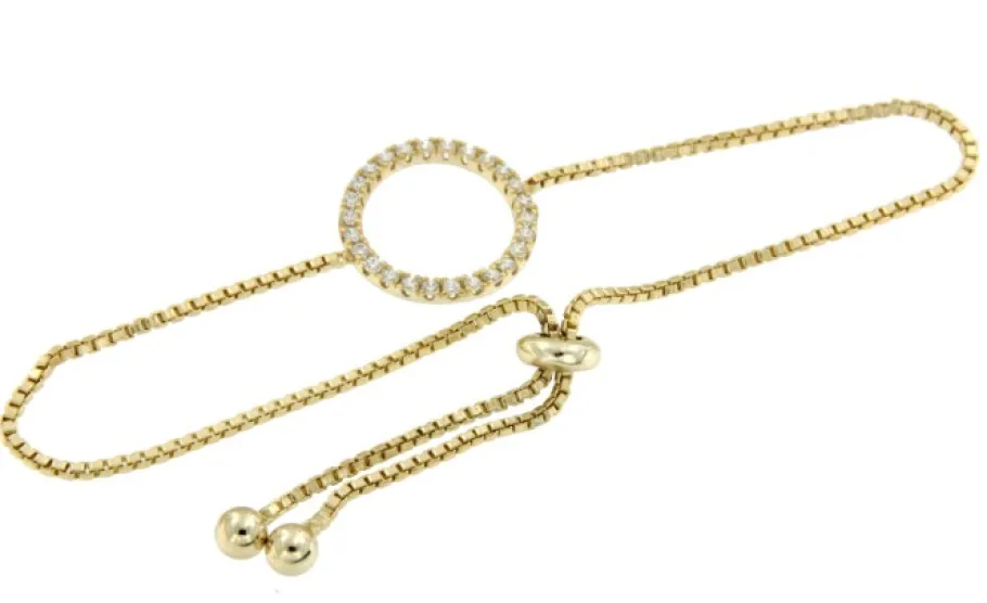 pulsera_regulable_en_plat_0-1.webp Roman Joyero Pulseras<Pulsera regulable en plata chapada o rodiada con un círculo