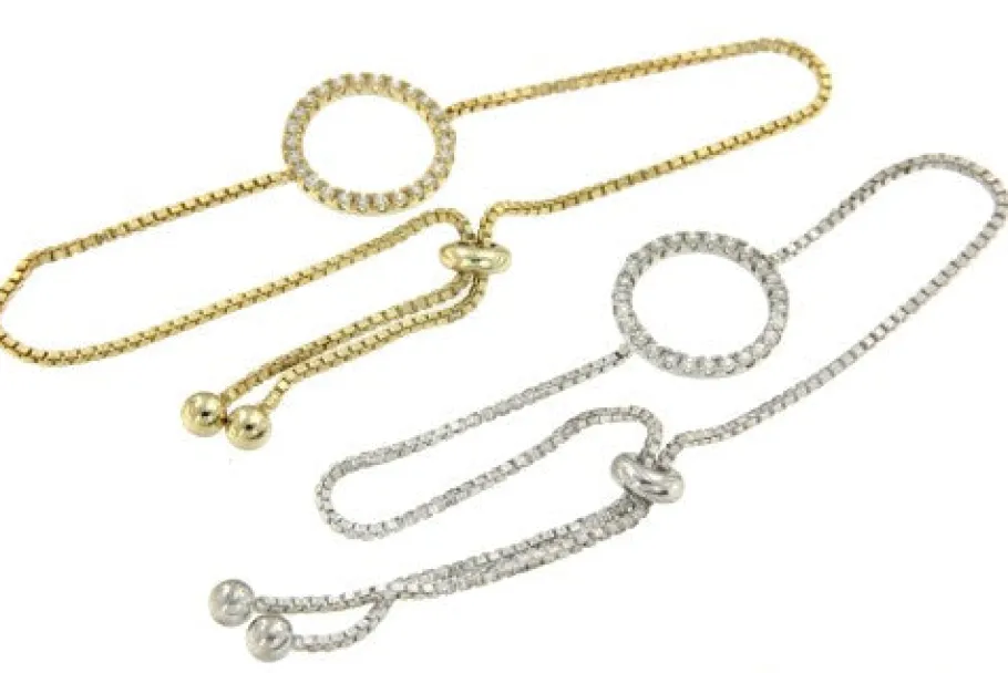 pulsera_regulable_en_plat_2-1.webp Roman Joyero Pulseras<Pulsera regulable en plata chapada o rodiada con un círculo