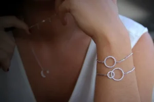 Roman Joyero Pulseras<Pulsera regulable en plata chapada o rodiada con un círculo