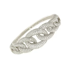Roman Joyero Pulseras<Pulsera rígida ESTONIA de plata 1ª ley con circonitas