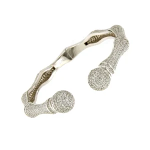 Roman Joyero Pulseras<Pulsera rígida JAVA de plata 1ª ley con circonitas