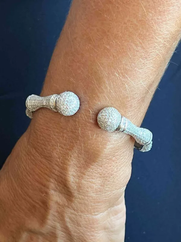 Roman Joyero Pulseras<Pulsera rígida JAVA de plata 1ª ley con circonitas