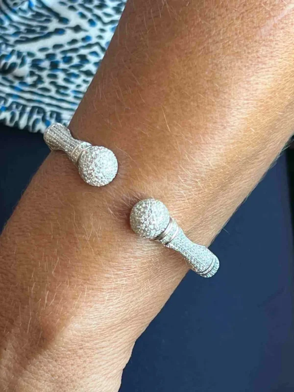 Roman Joyero Pulseras<Pulsera rígida JAVA de plata 1ª ley con circonitas