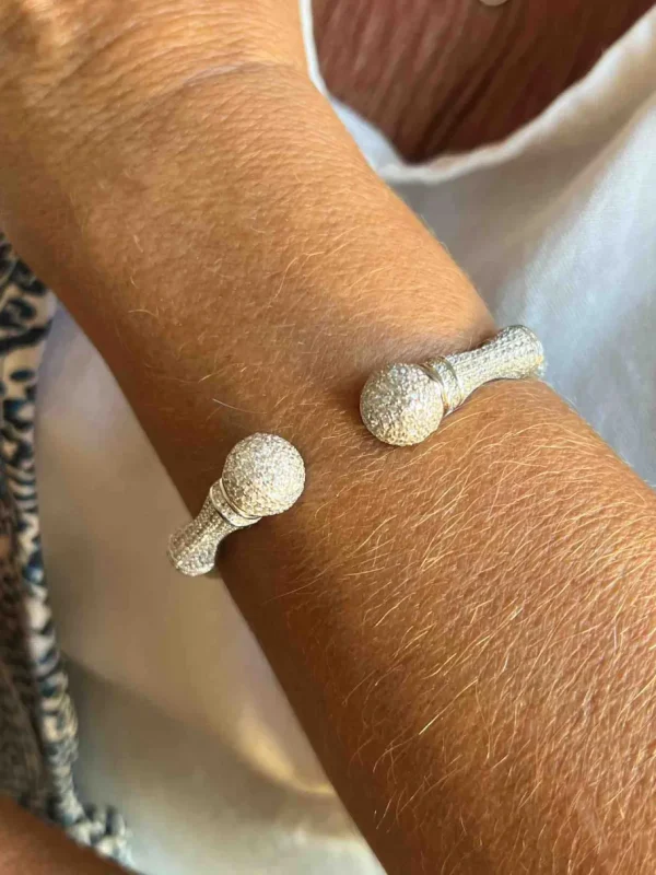 Roman Joyero Pulseras<Pulsera rígida JAVA de plata 1ª ley con circonitas