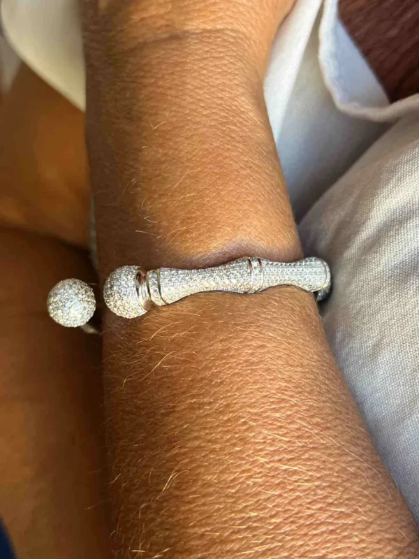 Roman Joyero Pulseras<Pulsera rígida JAVA de plata 1ª ley con circonitas