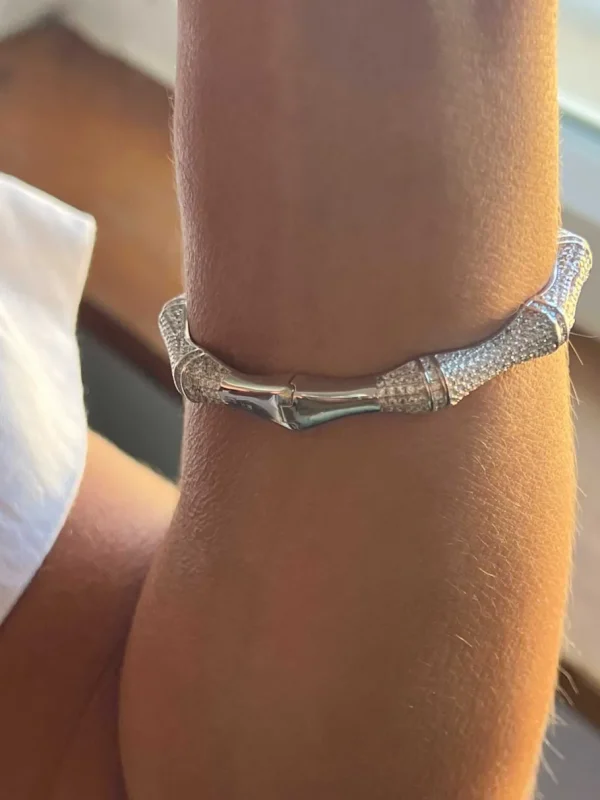 Roman Joyero Pulseras<Pulsera rígida JAVA de plata 1ª ley con circonitas