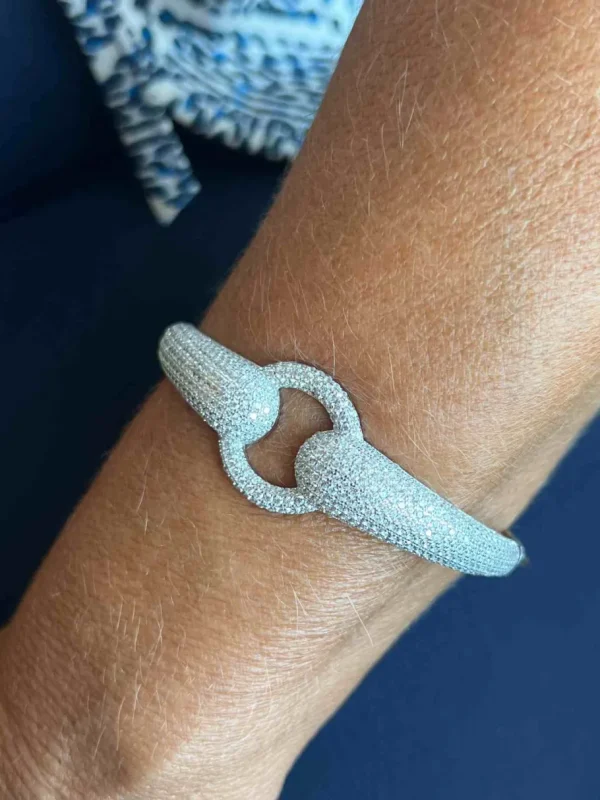 Roman Joyero Pulseras<Pulsera rígida KOSOVO de plata 1ª ley con circonitas