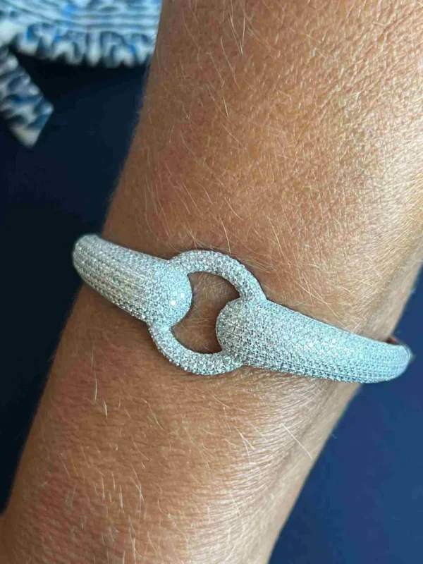 Roman Joyero Pulseras<Pulsera rígida KOSOVO de plata 1ª ley con circonitas
