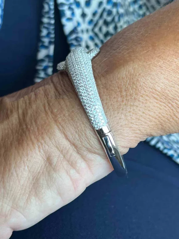Roman Joyero Pulseras<Pulsera rígida KOSOVO de plata 1ª ley con circonitas