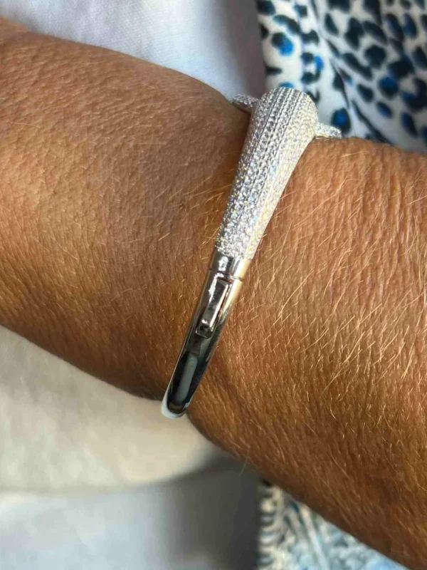 Roman Joyero Pulseras<Pulsera rígida KOSOVO de plata 1ª ley con circonitas