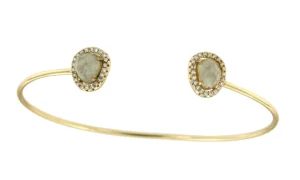 Roman Joyero Pulseras<Pulsera rígida Tú y Yo de plata con baño de oro y labradorite