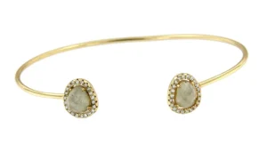 Roman Joyero Pulseras<Pulsera rígida Tú y Yo de plata con baño de oro y labradorite