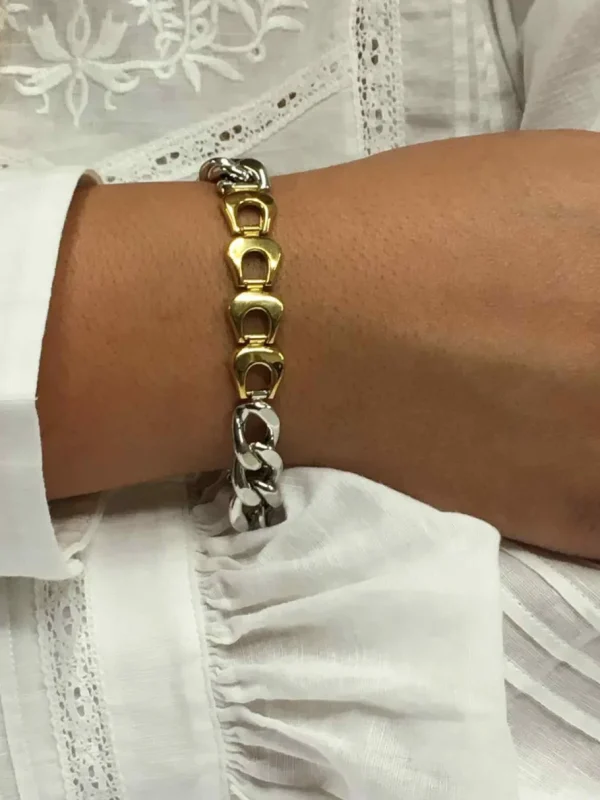 Roman Joyero Pulseras<Pulsera RUZU en dos colores de oro 18 kts blanco y amarillo