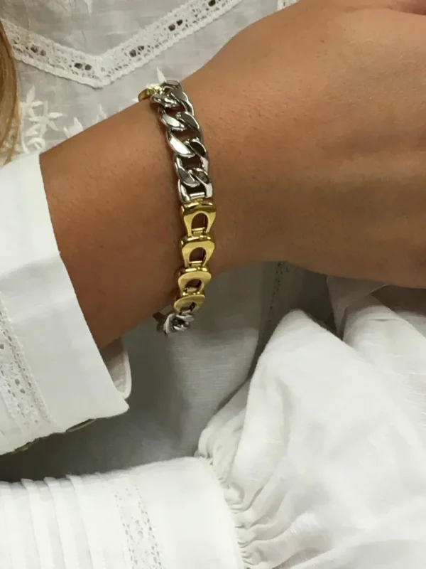 Roman Joyero Pulseras<Pulsera RUZU en dos colores de oro 18 kts blanco y amarillo