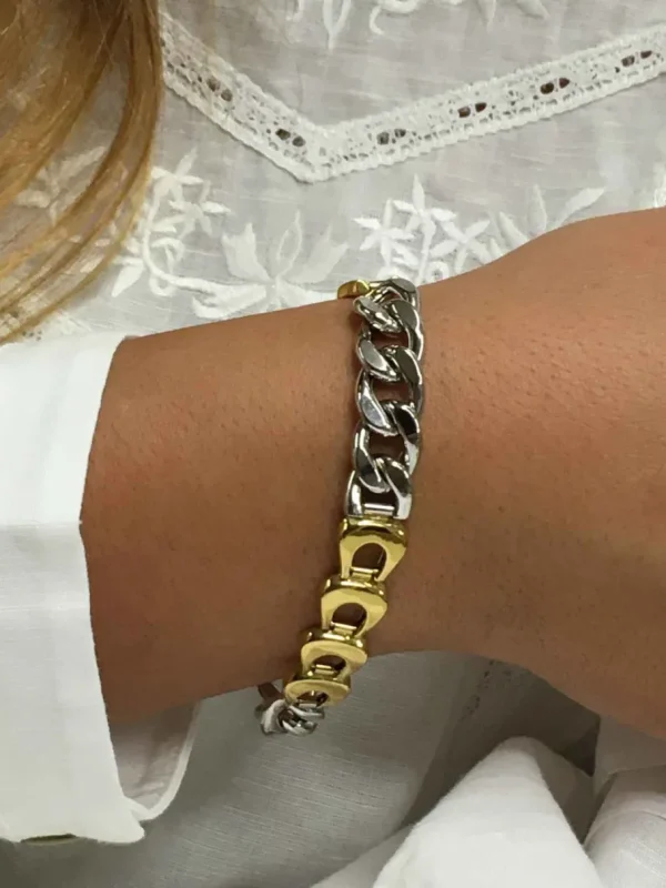Roman Joyero Pulseras<Pulsera RUZU en dos colores de oro 18 kts blanco y amarillo