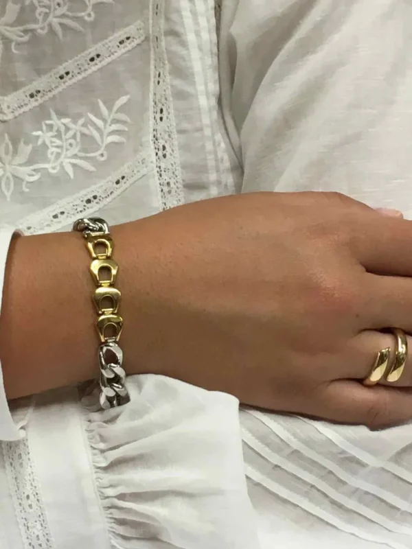 Roman Joyero Pulseras<Pulsera RUZU en dos colores de oro 18 kts blanco y amarillo