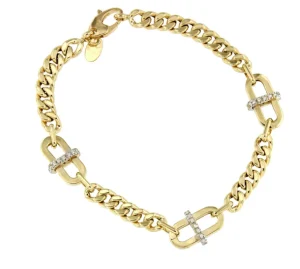 Roman Joyero Pulseras<Pulsera SINTRA en oro amarillo de 18 ktes con circonitas