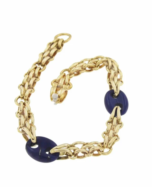 Roman Joyero Pulseras<Pulsera SUNA oro 18 ktes amarillo y calabrotes en lapislázuli.