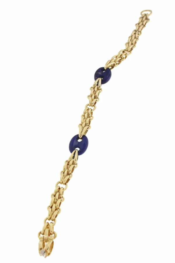 Roman Joyero Pulseras<Pulsera SUNA oro 18 ktes amarillo y calabrotes en lapislázuli.