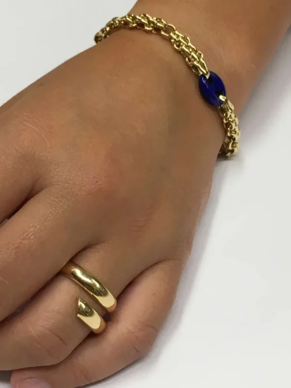 Roman Joyero Pulseras<Pulsera SUNA oro 18 ktes amarillo y calabrotes en lapislázuli.