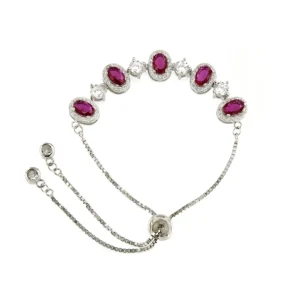 Roman Joyero Pulseras<Pulsera VALENTINA en plata de 1º ley ley con circonitas ovaladas