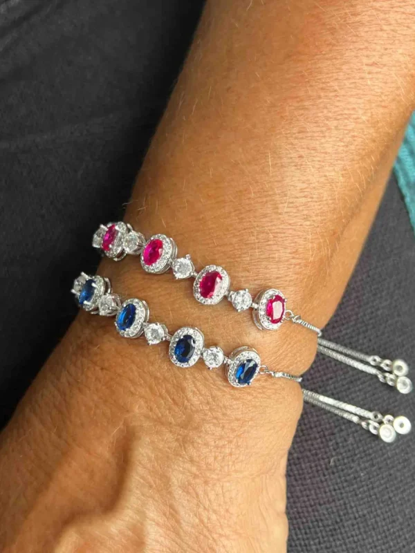 Roman Joyero Pulseras<Pulsera VALENTINA en plata de 1º ley ley con circonitas ovaladas