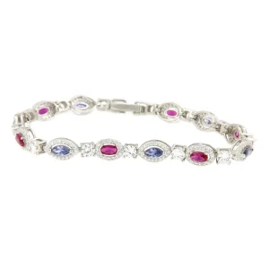 Roman Joyero Pulseras<Pulsera VERNAZZA plata 1ª ley rodiadada con circonitas y piedras colores