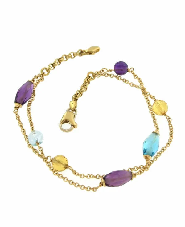 Roman Joyero Pulseras<Pulsera YUNUS con piedras semipreciosas montadas en oro amarillo