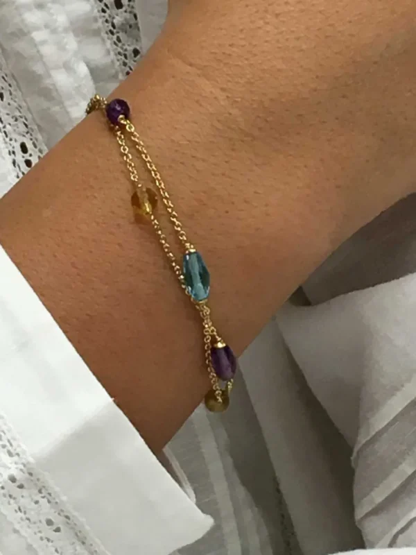 Roman Joyero Pulseras<Pulsera YUNUS con piedras semipreciosas montadas en oro amarillo