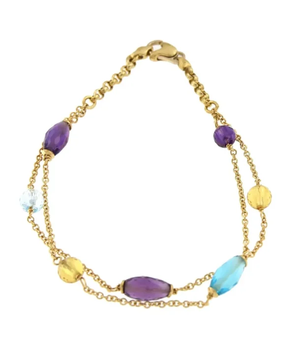 Roman Joyero Pulseras<Pulsera YUNUS con piedras semipreciosas montadas en oro amarillo