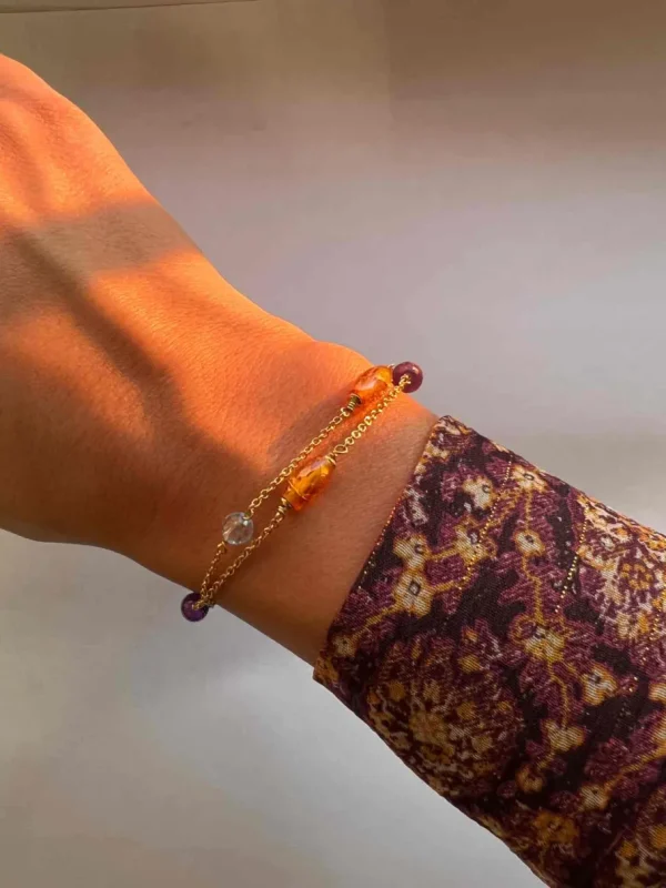 Roman Joyero Pulseras<Pulsera YUNUS con piedras semipreciosas montadas en oro amarillo