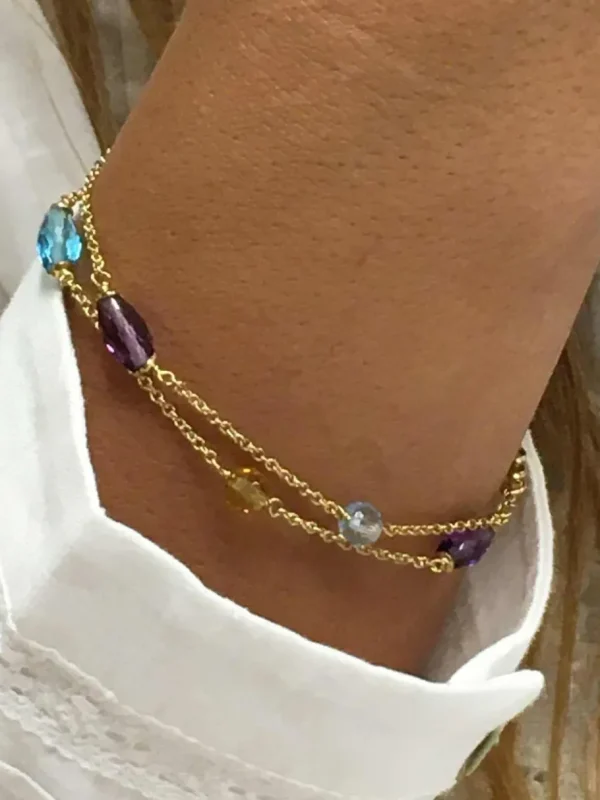Roman Joyero Pulseras<Pulsera YUNUS con piedras semipreciosas montadas en oro amarillo