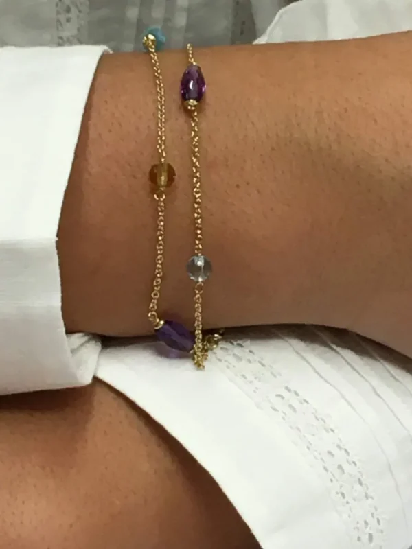 Roman Joyero Pulseras<Pulsera YUNUS con piedras semipreciosas montadas en oro amarillo