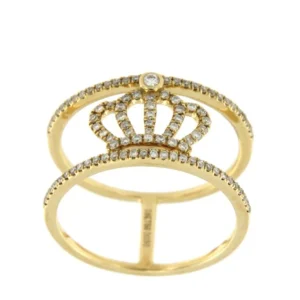 Roman Joyero Anillos<QUEEN, anillo de oro amarillo con diamantes