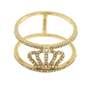 Roman Joyero Anillos<QUEEN, anillo de oro amarillo con diamantes