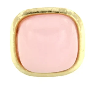 Roman Joyero Anillos<RAQUEL, anillo de plata dorada con cuarzo rosa